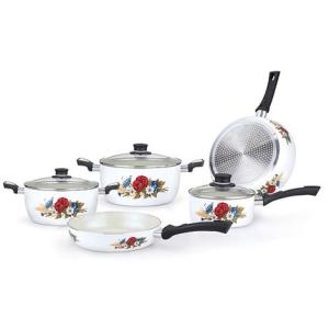ALUMINIUM PORCELAIN ENAMELLED NON-STICK 8PCS COOKWARE