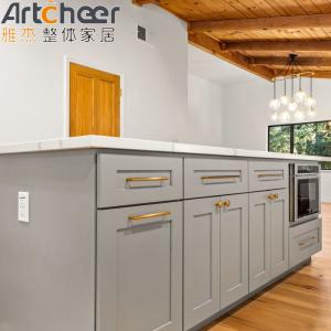 Resin Countertop Material Complete Kitchen Cabinet Set in Hamptons Style with 2