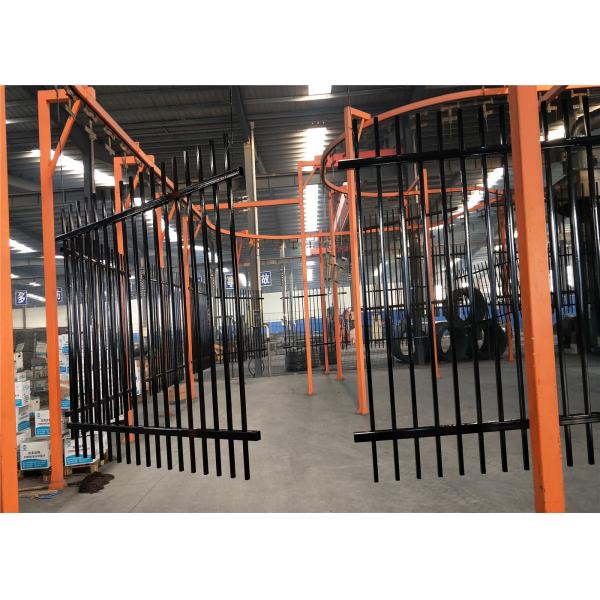 Black powder Coated Steel Fence For Sale 2100mm x 2400mm Panels Size Supply To Australia Market