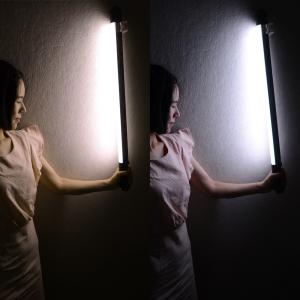 DMX Control Warm White LED Tube Light 4000lux Makeup 4ft Selfie Battery Powered