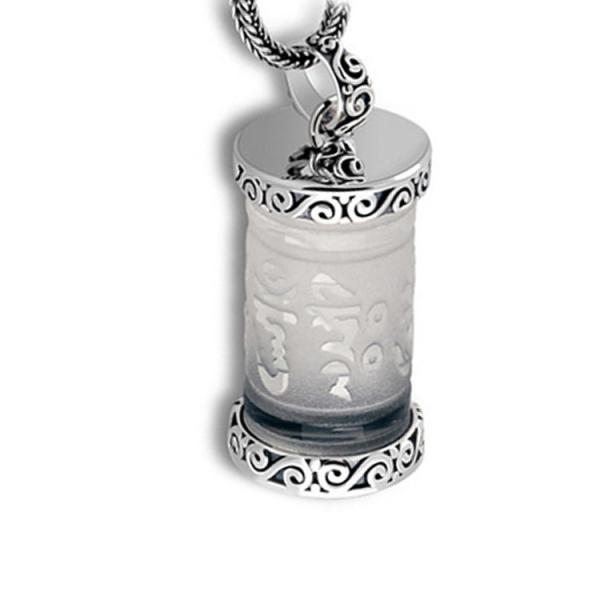 Women's and Men's 925 Sterling Silver Chain with Clear Cubic Zirconia Buddhism