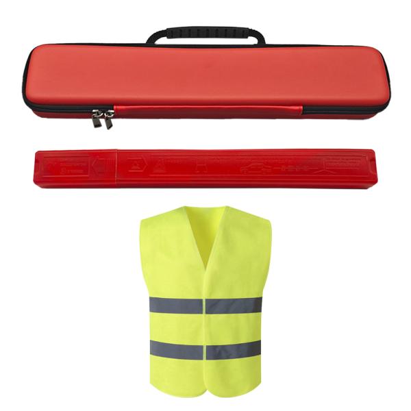 High-Grade 2-Piece Set of ECE Emergency Warning Triangle Reflective Car Vest