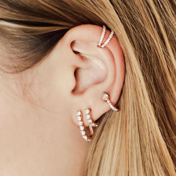 Trendy 925 Sterling Silver 14k Gold Trendy Bend Stud Earrings For Women Girls Jewelry