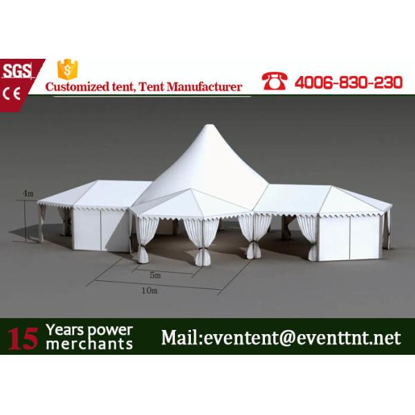 Buy Folding Shade Canopy PVC Fabric , High Peak Frame Tents With Restaurant Seat Cushion at wholesale prices