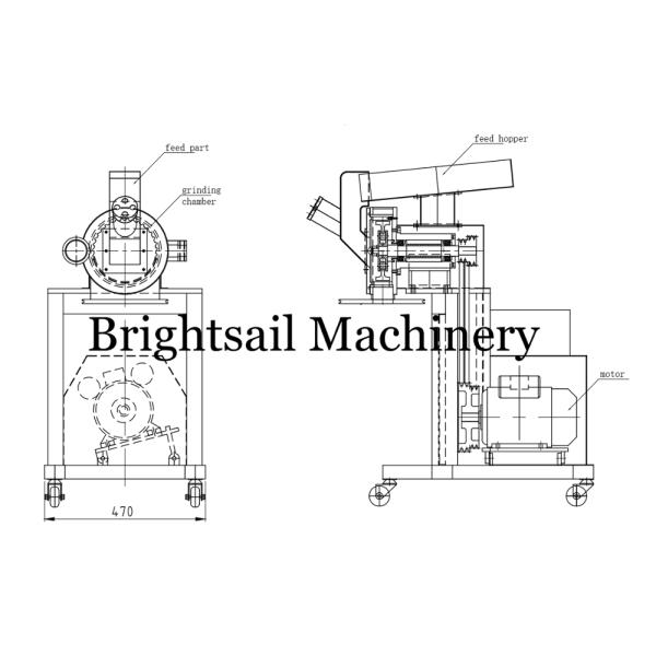 Fine Grain Powder Grinder Hammer Mill , Pulverizer Machine For Powder Automatic Ss304