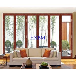 Tempered Clear Glass Aluminum Folding Doors Flush Appearance Anti Aging
