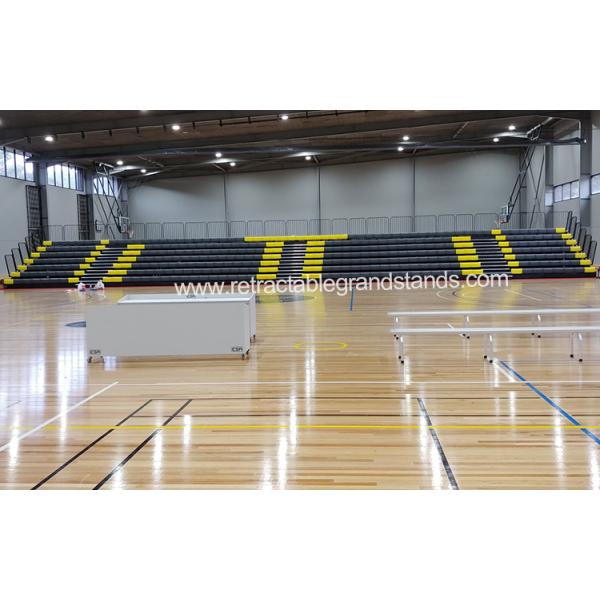 Mobile Telescopic Tribunes With Plastic Bench Seats For Indoor Basketball
