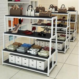 Easy Install Shoe Shop Display Stands , Wooden Shoe Display With Eco Friendly