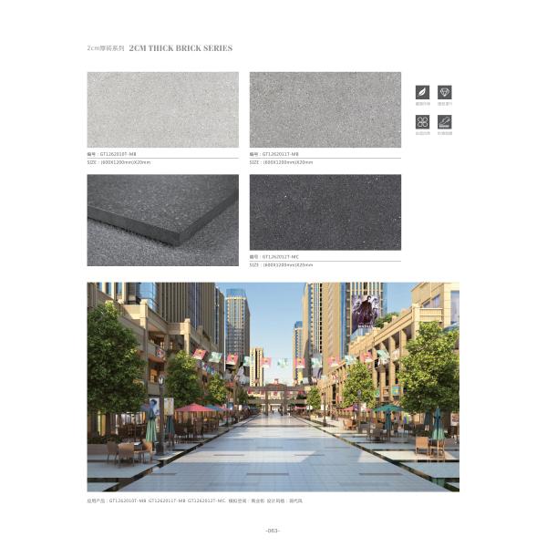 Glazed Polished Porcelain Tile 20mm Thickness Rectified Edge