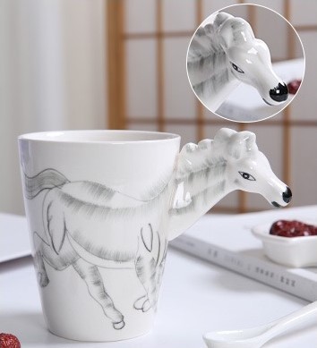 Food Grade Three Dimensional 15 Oz Zebra Mugs