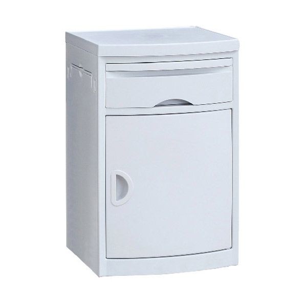 Buy ABS Medical Bedside Table Adjustable Bedside Table Cabinet White at wholesale prices