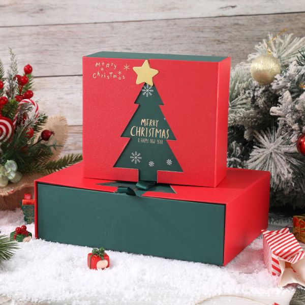 Buy Flip-Top Exquisite Christmas Gift Box Souvenir Gift Box Scarf Christmas Eve Gift Packaging Box at wholesale prices