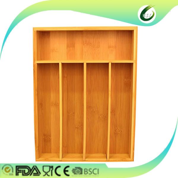 Buy Kitchen tableware expandable bamboo cutlery tray at wholesale prices
