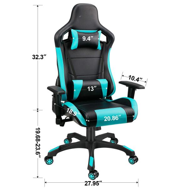 Customized Color Computer Office Gaming Chair High Back PU Leather Swivel Racing Style