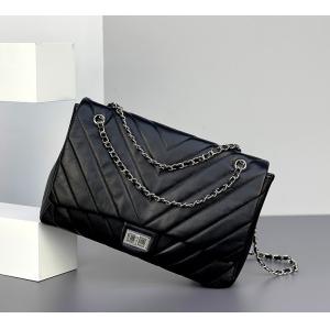 Black PU Shoulder Bag 34cm 22cm One Shoulder Messenger Bag