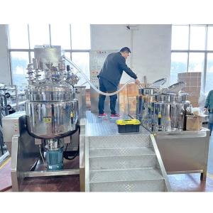 SUS316L Cosmetic High Shear Emulsifier Mixer Machine 300L Button Control