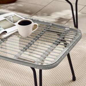 Metal Frame Garden Set 4 Seating Balcony Furniture Plastic Rattan Patio