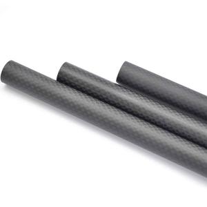 High Pressure Lightweight Round Carbon Fibre Tube Plain Weave Matte