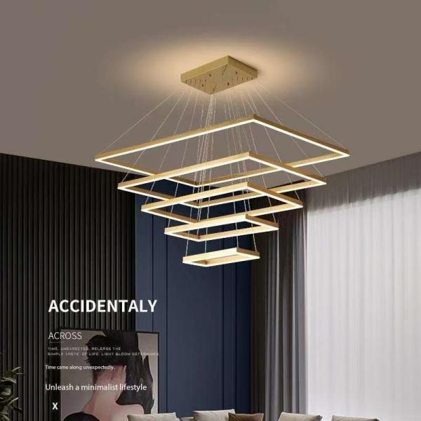 Acrylic Modern Simple Rectangular Nordic Lighting Hanging Lighting In Lobby