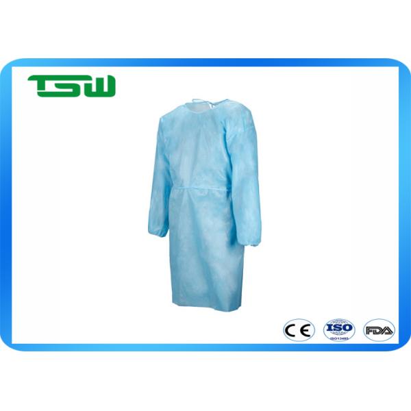 ISO 13485 Fluid Repellent Nonwoven Isolation Gown With Elastic Cuff