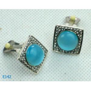 Quality Small fashion pink bead Zirconia Stud Earrings Metal Casting Jewelry for sale