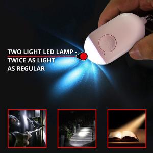 4 Colors Personal Security Alarms Keychain With USB Rechargeable led light and