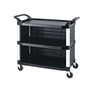 Multi - functiona l3 - Layer Plastic Dining Cart with Side Waste - Collecting