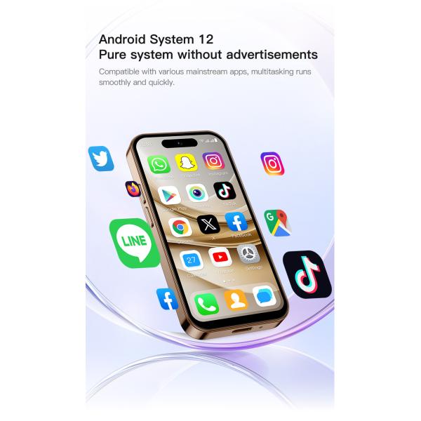 2GB+16GB Android 12 Play Store M17 Pro Mini Smartphone 4G Dual SIM 4.0'' HD Full Screen 2000mAh