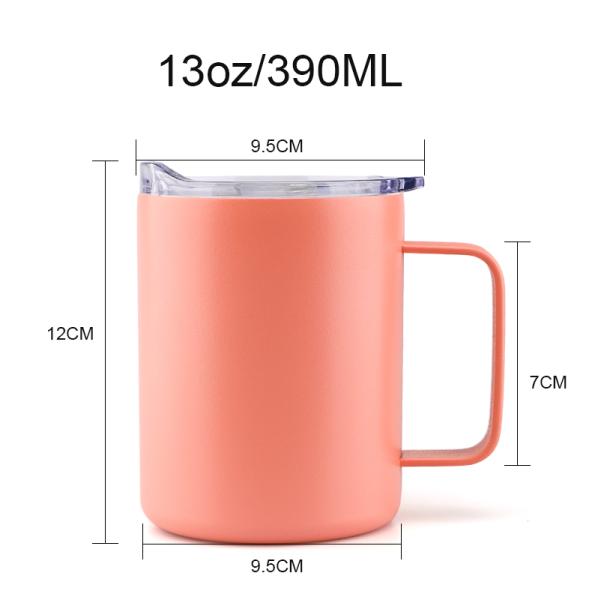 Wholesale 13 OZ Private Label Stainless Steel Insulated Double Wall Coffee Tumbler Cups Mugs With Lid