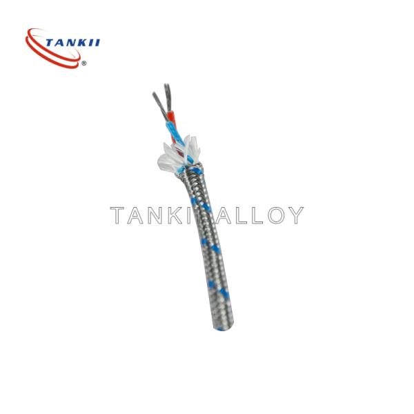 2-Core Miniature K Type Cable / Thermocouple Cable With Stainless Steel Screen Jacket