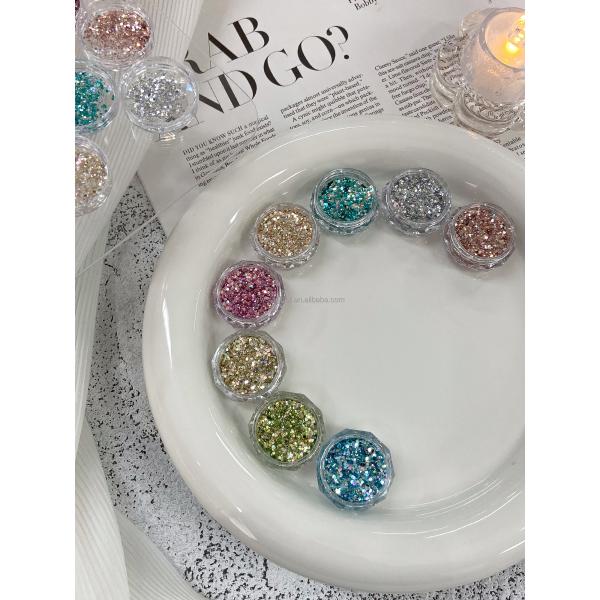 Nail glitters bright Nail polish Fantasy color Spring sequins Aurora nail sequins