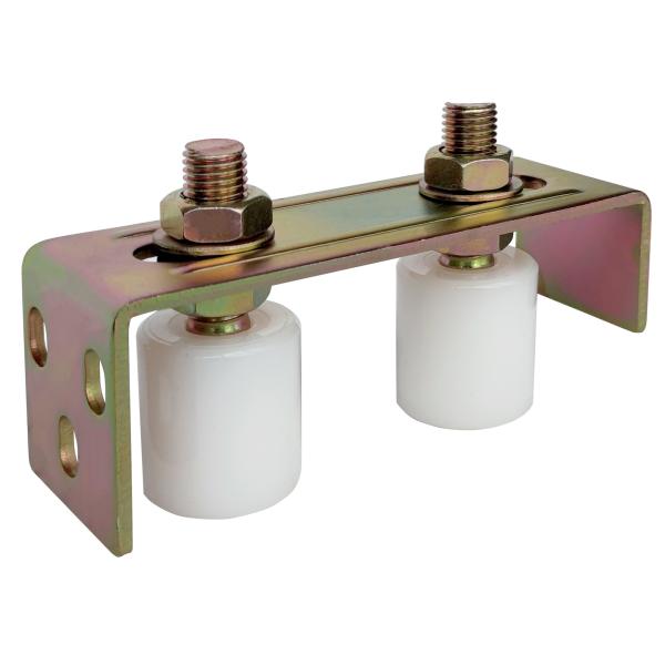 Dual Rollers Sliding Gate Guide Bracket L Rear Post Universal Heavy Duty Adjustable 64mm