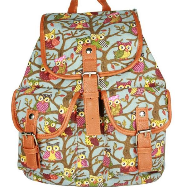 European and American style owl pattern casual fashion lady shoulder rucksack
