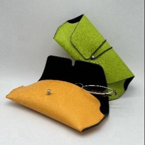 Fabric PU Leather Soft Sunglasses Case 18CM Resist Compression Folding Glasses