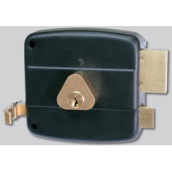 Rim Door Lock Surface Mounted Anti Theft Single Cylinder Rim Lock for 35 - 50mm Wooden Door