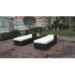 Adjustable Resin Wicker Lounge Chair Set , Beach Chaise Lounge