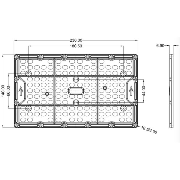100Watt 144 Points SMD 3030 Led Street Light Module With Heat Sink