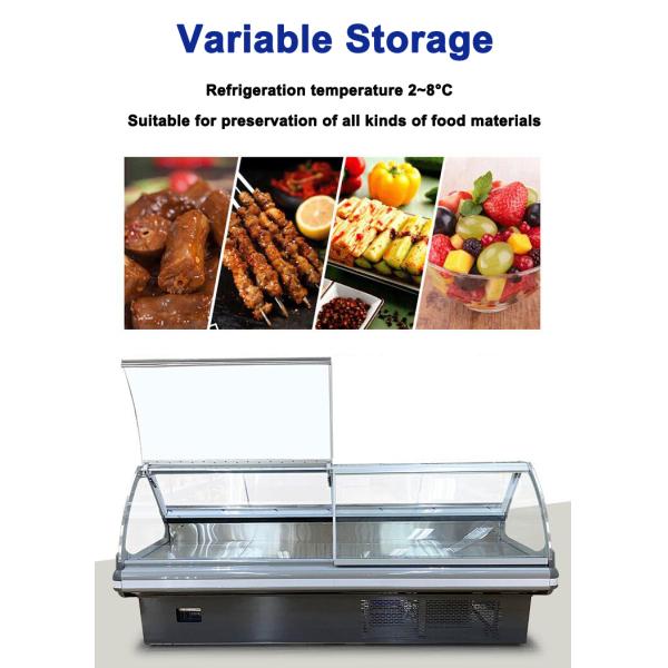 Inside Stainless Steel Delicatessen Deli Display Chiller For Shop Fan Cooling