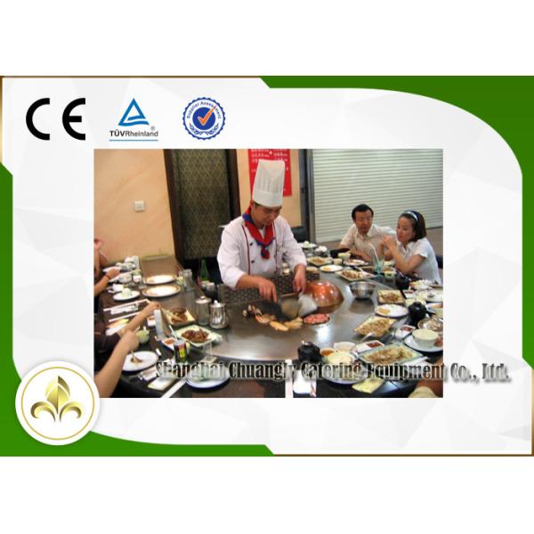 Ten Seat Gas Grill Plate Japanese Griddle Table With Stainless Steel Filter