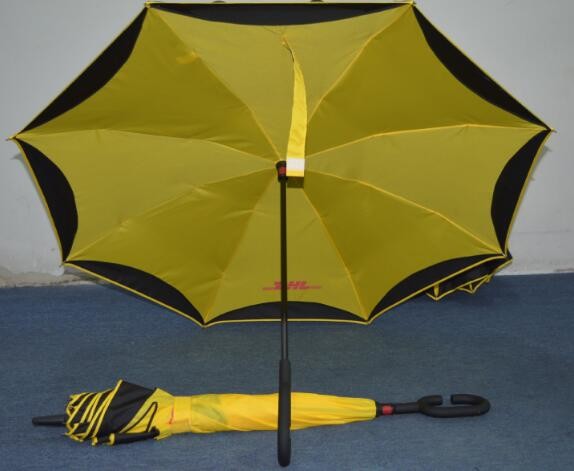Buy Lightweight Yellow Vented Golf Umbrella Fibreglass Frame Plastic Cap / Tips at wholesale prices