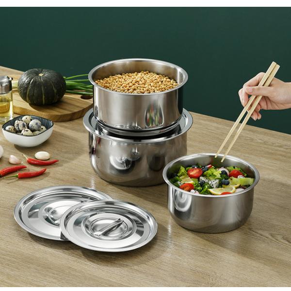 Hot Selling Kitchen 5 Pcs Cooking Pot 410 Stainless Steel Cookware Set Kitchen Soup Stock Pot Set
