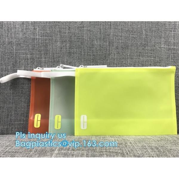 pvc zipper bag for cosmetics, slider biodegradable zipper bag, Portable PVC Plastic Bag Transparent PVC Bag With handle