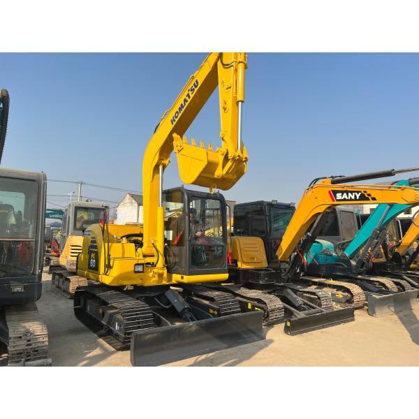 Used Komatsu PC60 Excavator 0.37m³ 6 Ton Second Hand Crawler Digger For Construction