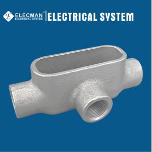 Quality 4 inch IMC Rigid Threaded Form 7 Conduit Bodies Type T Condulet Gray Iron for sale