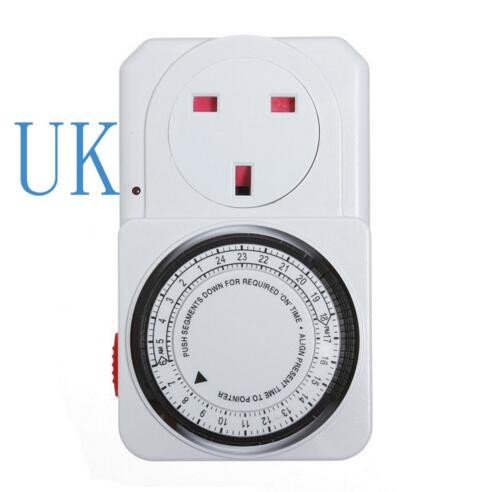 Buy 24 Hours Programmable Mechanical Mini Timer Switch 250V Energy Saver EU/US/UK Plug at wholesale prices