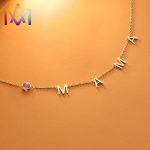 Plating Stainless Steel 26 Initial English Letter Necklace