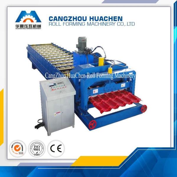 PLC Control Glazed Tile Roll Forming Machine / Roof Tile Roll Forming Machine