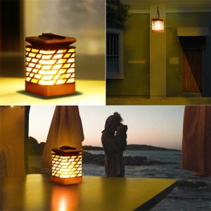 IP55 3500K Solar Pillar Light LED 1.2V Garden Dancing Flame Lamp With Flicker