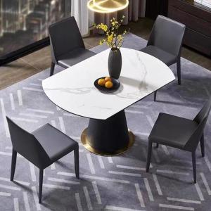 Ceramic Marble White Extendable Dining Room Table Sophisticated