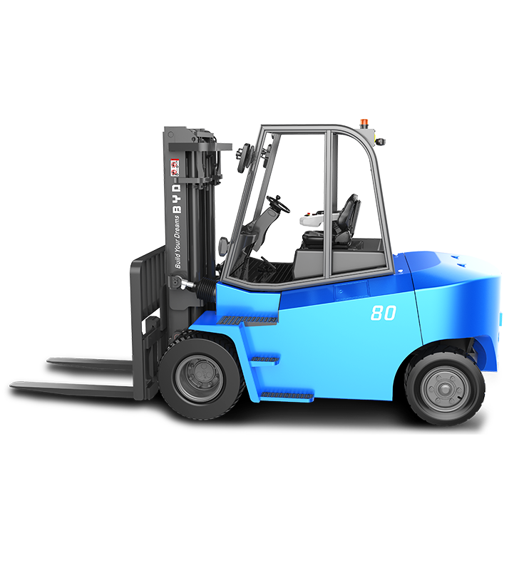 BYD's Four Pivot Balance Weight 7.0-8.0 Ton Pure Electric Forklift For Dual Drive
